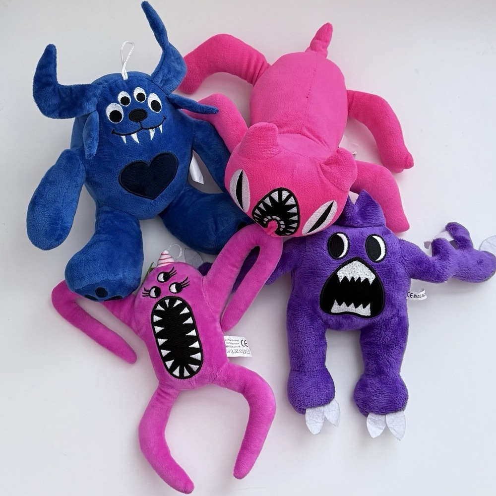 Garten of Banban Plush Lot of 4 Jester Fluffypants Horror Cat Spider Pink Blue